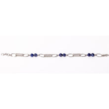 Carica l&#39;immagine nel visualizzatore di Gallery, Bracciale maglia alternata con lapislazzuli

